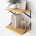 Axeman Deep Floating Shelves, 18'' x 12'' Oak Wall Shelves Set of 2