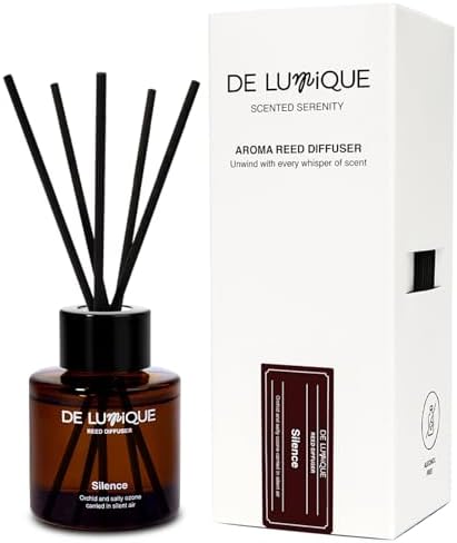 Silence Scent Reed Diffuser for Bathroom – Bathroom Diffuser with Sticks, Salty Ozonic & Orchid Scent, Long-Lasting Aroma, Premium Essential Oils, Crafted by Expert Perfumers – 50ml