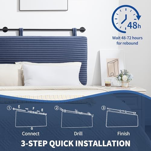 UEV Queen Headboard Only, Wall Mounted Hanging Upholstered Bed Head Board
