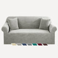 YEMYHOM Couch Cover Latest Jacquard Design High Stretch Sofa Covers for 2 Cushion Couch, Pet Dog Cat Proof Loveseat Slipcover Non Slip Elastic Furniture Protector (Medium, Begonia Leaf Light Grey)
