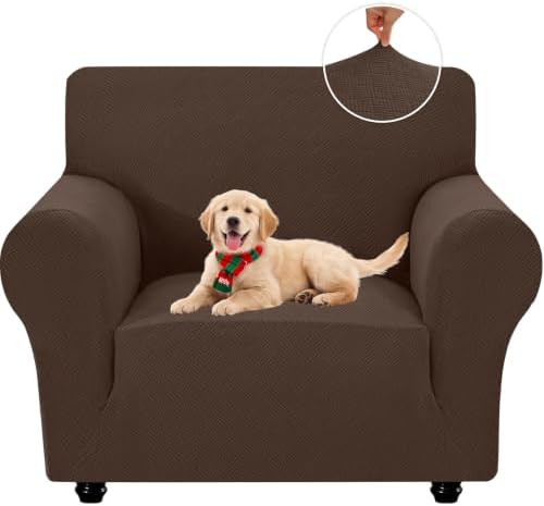 XINEAGE Stretch Armchair Slipcover, Non-Slip Pet Couch Cover,Light Coffee