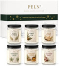 6-Pack Winter Candle Gift Set, 7 oz Soy Candles, Holiday Christmas Scents