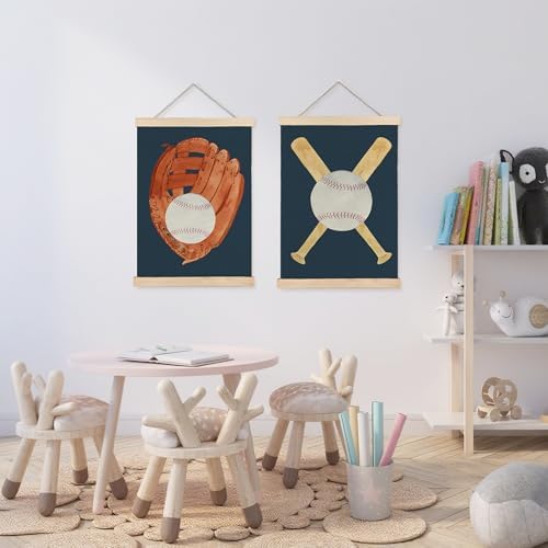 FDHSPAAM Baseball Wall Art Decor for Boys Room, Baseball Lovers Coach Players Gifts Wall Art Posters for Boys Bedroom Gym Sports Room Man Cave, 12x16 Inch Set of 2
