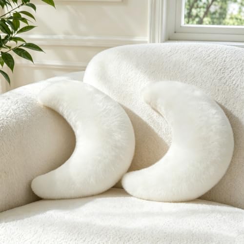 2PCS Moon Pillow Set, 14.17''Cute Decorative Throw Pillows for Bed Couch