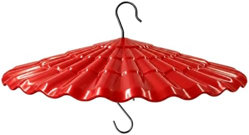 13.5'' Bird Feeder Rain Guard - Bright Dome Shield Umbrella Cover, Squirrel Proof Baffle for Outside Pole & Hanging Standard Wild Bird Feeders, Weatherproof Shatterproof Canopy.(1 Pack，RED
