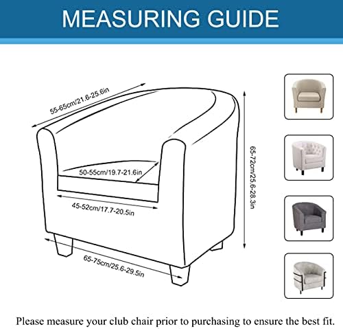 KRFOONN Club Chair Slipcover 2 Piece Stretch Round Barrel Chair Covers, B14