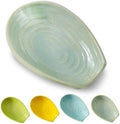 HASENSE Ceramic Spoon Rest for Stove Top, Heat-Resistant Spoon Holder for Kitchen Counter, Sage Green Swirl Utensil Rest for Spatula, Ladle, Whisk & Cutlery, Dishwasher & Microwave Safe