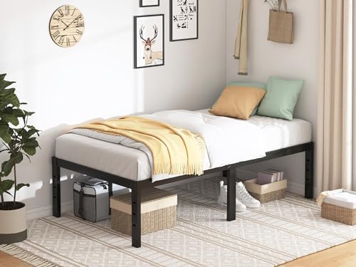 Twin Bed Frame - 18 in Sturdy Platform Bed Frame Twin Size