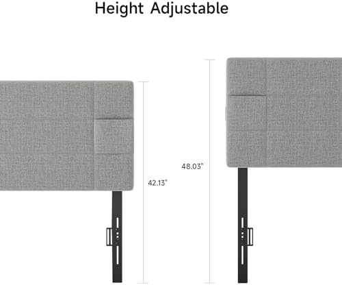 ONBRILL Headboard Full/Queen Size, Adjustable Height 42-48 in, Light Grey
