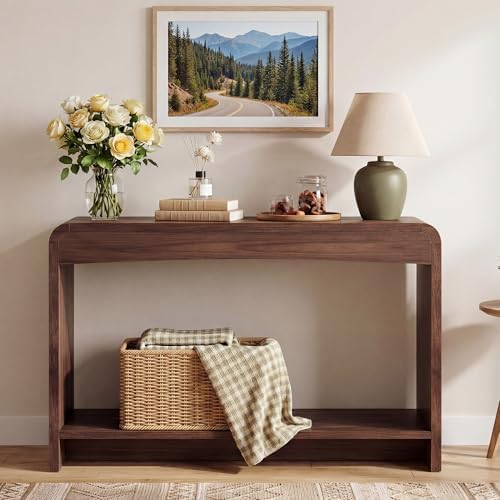Farmhouse Entryway Table, 43.7" Console Table with Open Shelf