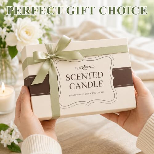 Molensun Lemon Eucalyptus Scented Soy Candles, 7 Oz 2 Pack Gift Box