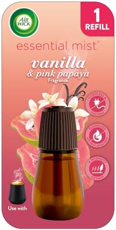 Air Wick Essential Mist Diffuser Oil Refill, Vanilla & Pink Papaya, 1ct