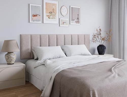 Peel and Stick Upholstered Headboard Queen Size, 9 Panels