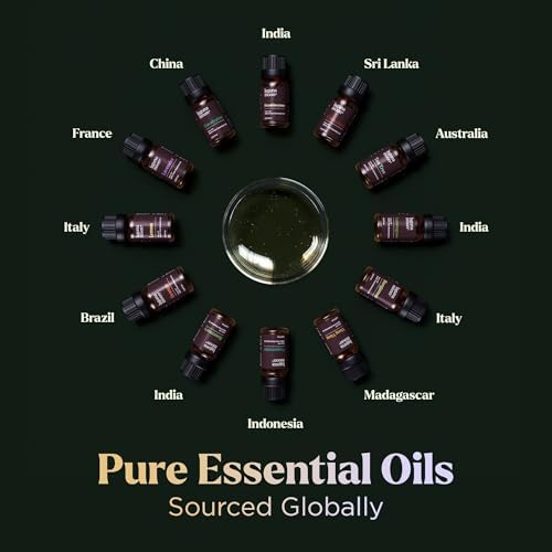 Lagunamoon Essential Oils Set - 12 Piece Premium Grade Home Essentials Oils - for Diffusers, Fragrance, Scents for Candle Making - Natural Aromatherapy Oils for Cars & Home Products, Room Sprays