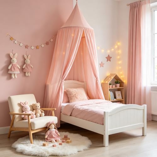 Princess Bed Canopy for Girls, Heavyweight Canopy Bed Curtains