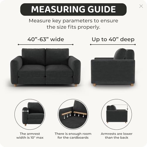 PAULATO Premium Stretch Couch Covers for Sofa - Sofa Chair Cover Washable, Dogs & Pets Friendly - Elastic Polyester Loveseat Slipcovers - Non-Slip Love Seat Couch Covers - Blush Taupe (40"-63" Wide)
