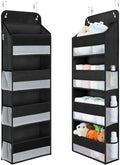 Yecaye 1 Pack Over the Door Organizer, 35.2lbs Load Toy Stuffed Animal Storage, Large Capacity Swing-proof Hanging Bathroom Organizers and Storage for Nursery Newborn Baby Essential Stuff Black
