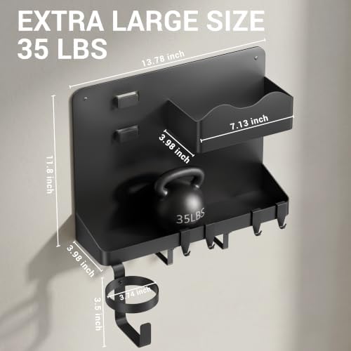 Bedside Shelf, Dorm Room Essentials Metal Floating Shelves (Black)
