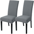 SearchI Dining Room Chair Covers Set of 2, Stretch Jacquard Parsons Chair Slipcovers Removable Washable Kitchen Chair Protector Cover for Dining Room, Hotel, Ceremony (Gray Rhombus)