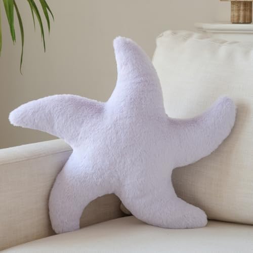 Starfish Pillow, 14.9" Cute Aesthetic Room Decor Accent Pillows, Purple