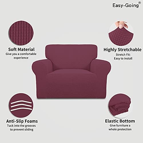 Easy-Going Stretch Oversized Chair Slipcover with Arm Washable ASH Rose