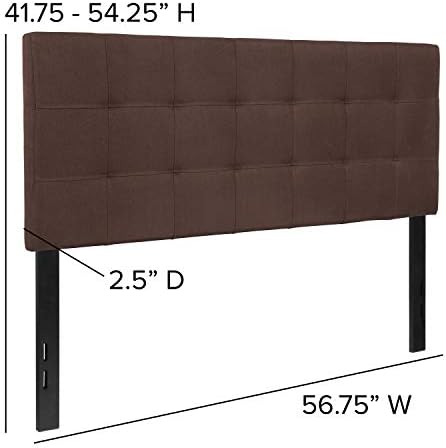 EMMA + OLIVER Dark Brown Full Quilted Tufted Headboard