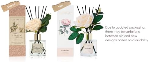 Cocorrina Reed Diffuser Set, Flower Reed Diffuser Black Forest 6.7 oz, Scented Diffuser with Sticks Home Fragrance Essential Oil for Bathroom Shelf Decor, Living Room, Large Room, 1pack