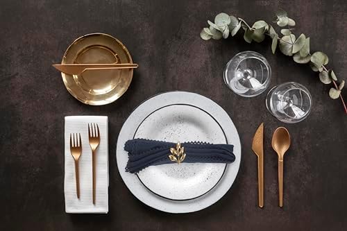 Accent Home Navy Lace Cloth Napkins, Set of 6, 18x18 Inches