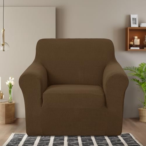 U-NICE HOME Stretch Recliner Chair Cover Armchair Slipcover, Brown