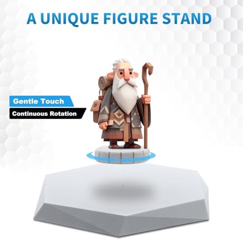 Levitating Display Stand, Magnetic Levitation for Collectibles and Model Cars, Floating Display for Toys and Figures, Hovering Platform, Maglev Rotating Levitator and Holder, White