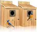 2 Pack Bird Houses for Outside, 1-1/2" Entrance Cedar Birdhouse