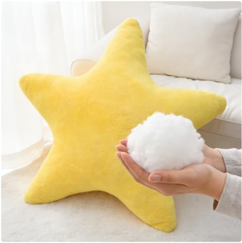Star Shaped Throw Pillows Set of 2,Cute Plush Decorative Pillows with Fluffy Faux Rabbit Fur, Soft Star Cushion for Sofa Couch Bed Living Room Bedroom Home Decor (Green, 15.7")