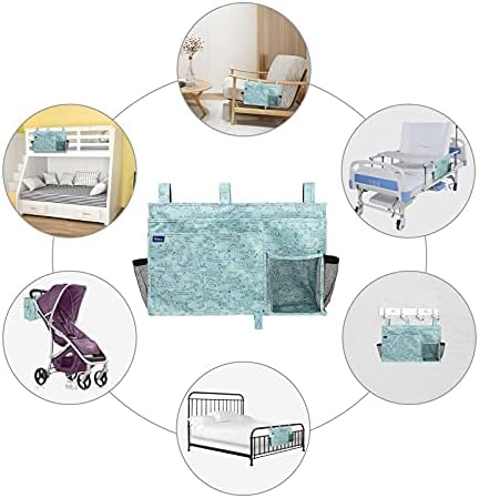 Surblue Bedside Caddy Hanging Bed Organizer Storage Bag Pocket for Bunk and Hospital Beds, College Dorm Rooms Baby Bed Rails, Camp 8 Pockets, (Large, Cartoon)