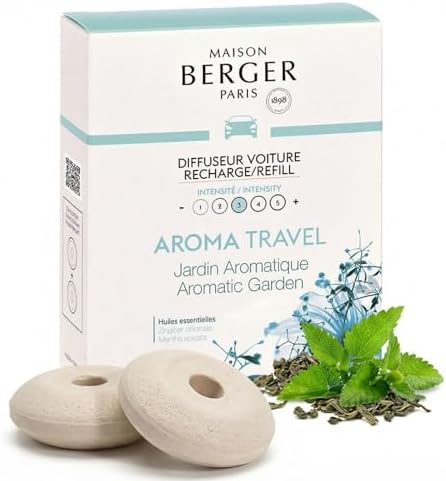 MAISON BERGER Car Diffuser Refill Set, Aroma Travel