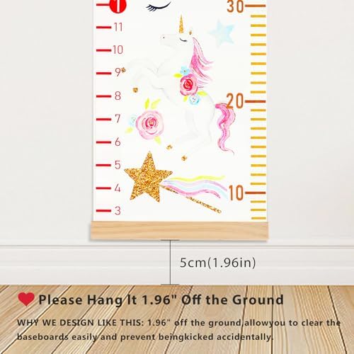 Growth Height Chart for Kids, Removable 79"x7.9" (Unicorn)