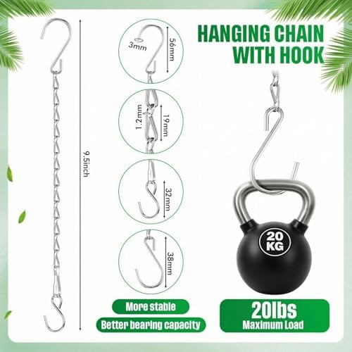Outus 4 Pack Hanging Chain for Bird Feeders, 9.5 Inch, Silver