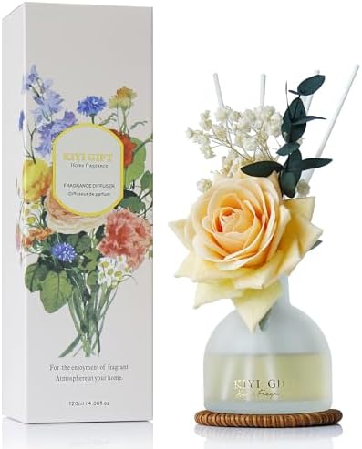 Reed Diffuser Set, 4.06 oz Scent Diffuser with 6 Sticks,Home Fragrance,Reed Diffuser for Bathroom Shelf Decor Gardenia White Tea