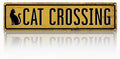 Rustic Farmhouse Metal Tin Sign, Cat Crossing Sign, Vintage Animal Road Signs for Porch, Yard, and Farmhouse, Animal Crossing Warning Signs, Perfect for Garden and Road, 15.7 x 3.9 inches