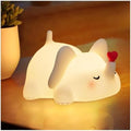 Silicone Elephant Night Light for Kids Room Dimmable Rechargeable Nursery Animal Nightlight Gifts for Women Girls Boys Room Decor 3 Level Brightness Toddler Bedroom Bedside Touch Lamp