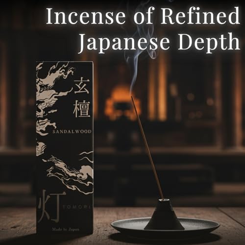 Sandalwood Spicy Premium Japanese Incense Sticks 60sticks Coreless Low Smoke Natural Charcoal Free Non Toxic Temple Kyoto Aroma Aromatherapy Meditation Calming Stress Relief Relaxation Yoga TOMORI