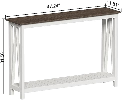 ChooChoo Farmhouse Console Table, Narrow Sofa Table for Entryway, 47 Inch