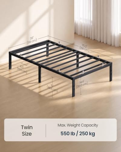 SONGMICS HOME Twin Metal Bed Frame, Under-Bed Storage, Load 550 lb