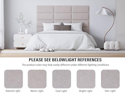 Peel and Stick Upholstered Headboard Queen Size, 9 Panels
