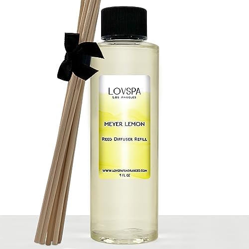 Meyer Lemon Diffuser Oil - Luxury Essential Oils for Diffuser Refill & Air Freshener Room Spray - Long-Lasting & Natural Home Fragrance, Scented Oil for Diffusers, USA Made, 4oz