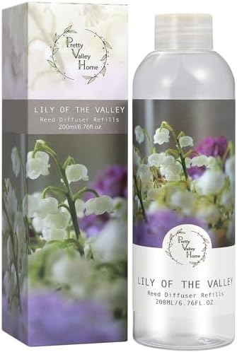 Reed Diffuser Refill, Lily of Valley Floral Diffuser Oil 6.76 fl.oz / 200ml, Long-Lasting Home Fragrance for Bedroom, Bathroom, Home Decor