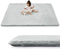 1.5" Thick Baby Play Mat for Floor 79x118 Soft Foam Mats Light Grey