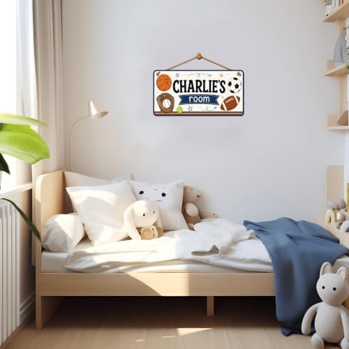 Custom Name Sign Kids Door Sign, Personalized Door Decor for Kids, Sports Door Sign