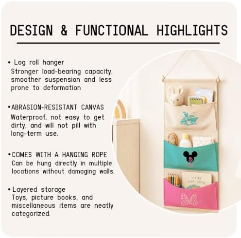 Cute Nautical 3-Pocket Hanging Wall Organizer, Useful Wall Pocket Storage