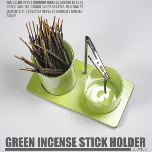 2 in 1 Incense Burner Holder for Sticks,Glass Incense Holder with Storage,Upside Down Incense Holder for Sticks with Glass Ash Catcher for Meditation Yoga Spa Room Home Decor[Completely Light Green]