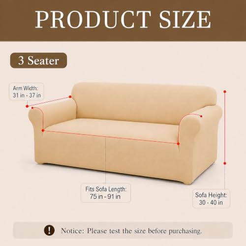 Sofa Cover Stretch Soft Washable with Non-Slip Foam Elastic Bottom